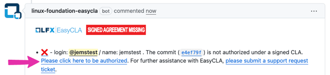 Click the link to be authorized